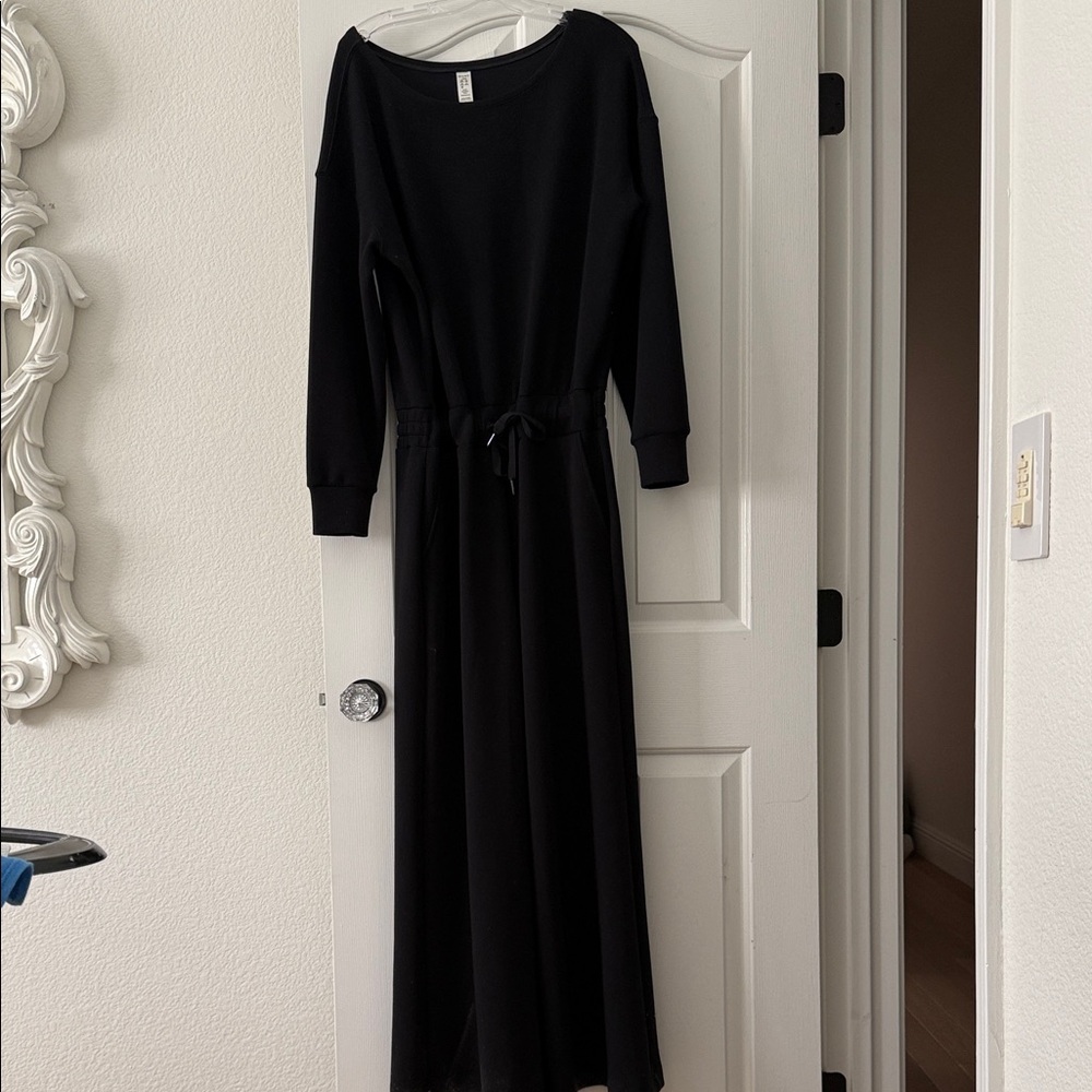 SPANX Black Long Sleeve Jumpsuit, slouch shoulder